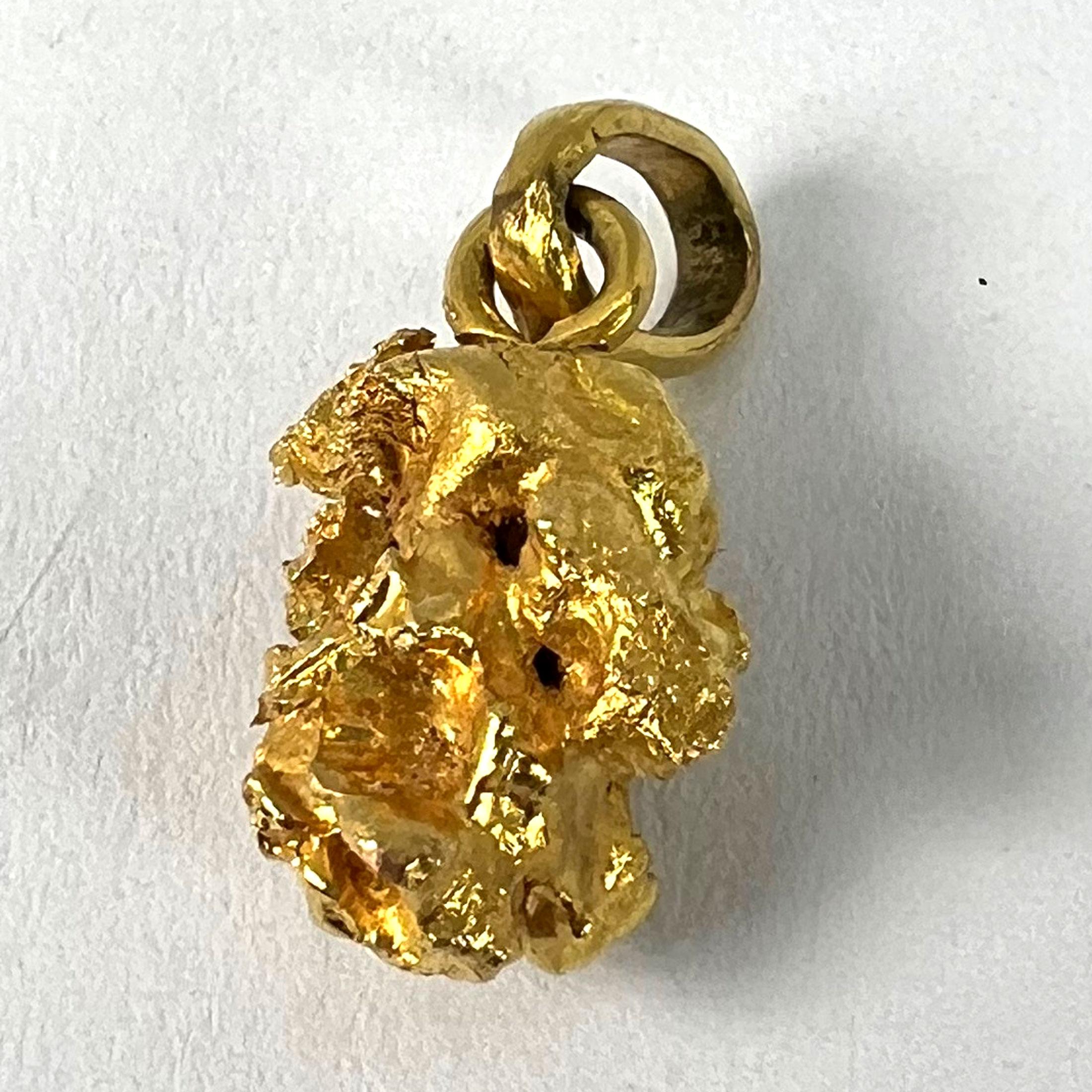 Natural Yellow Gold Nugget 18K Charm Pendant 9
