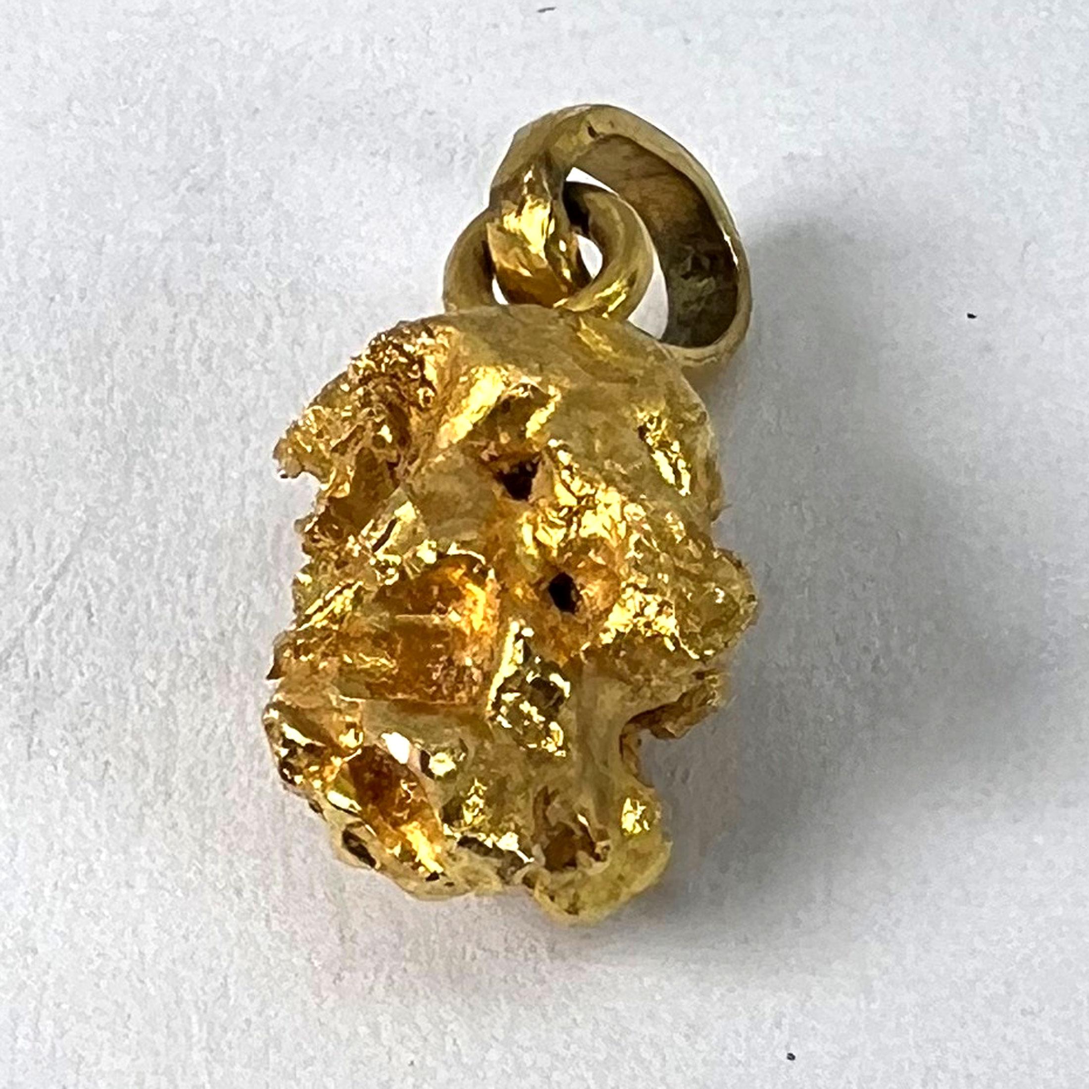 Natural Yellow Gold Nugget 18K Charm Pendant 10