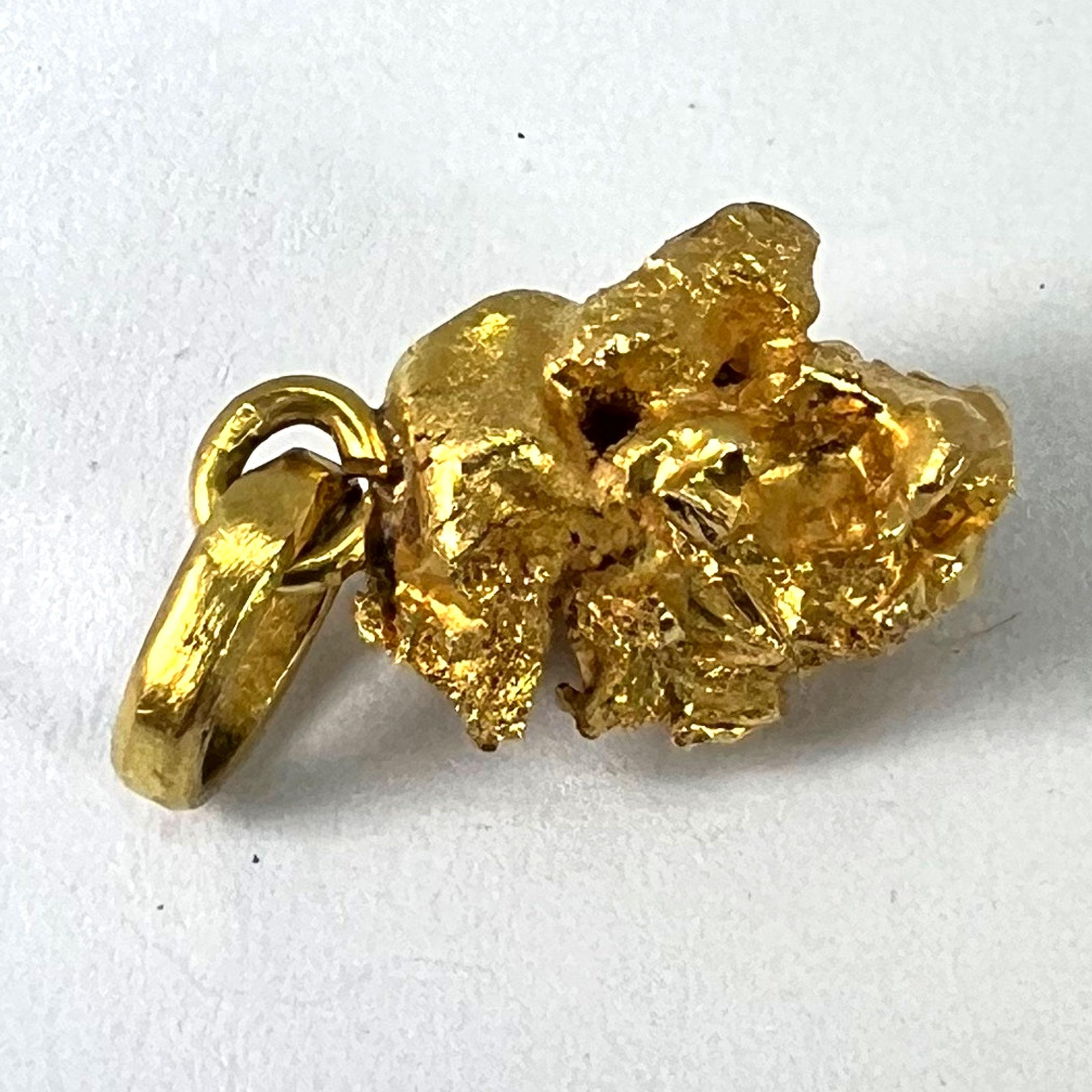 Natural Yellow Gold Nugget 18K Charm Pendant 11