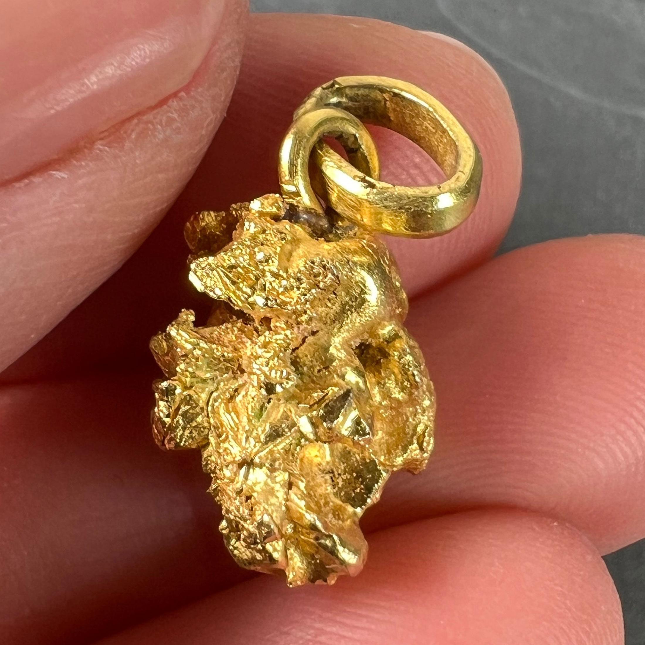 Natural Yellow Gold Nugget 18K Charm Pendant 4