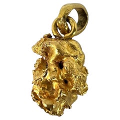 Natural Yellow Gold Nugget 18K Charm Pendant