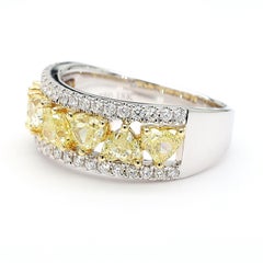 Natural Yellow Heart Diamond 2.01 Carat TW Gold Cocktail Ring