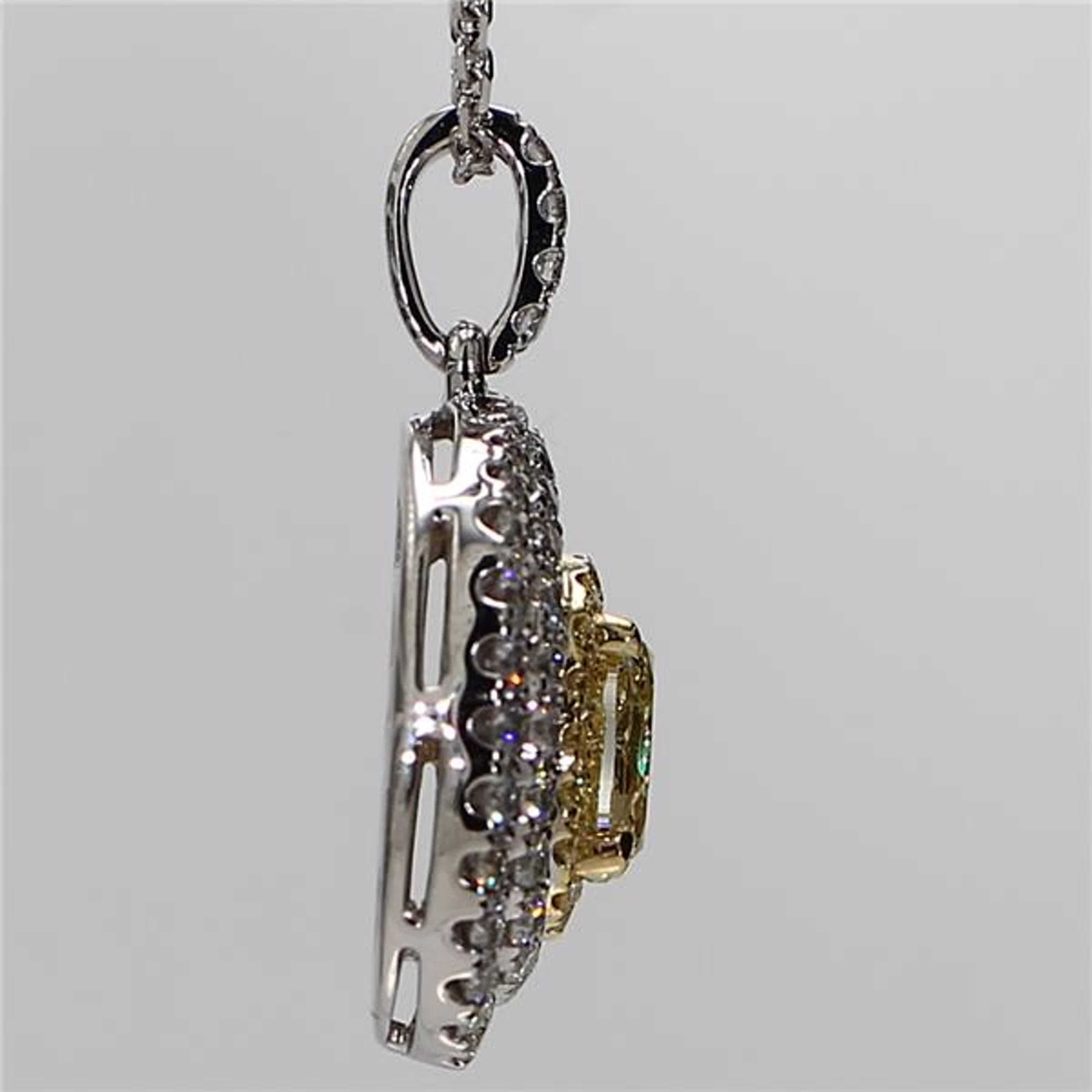 Women's Natural Yellow Oval and White Diamond 1.57 Carat TW Gold Drop Pendant