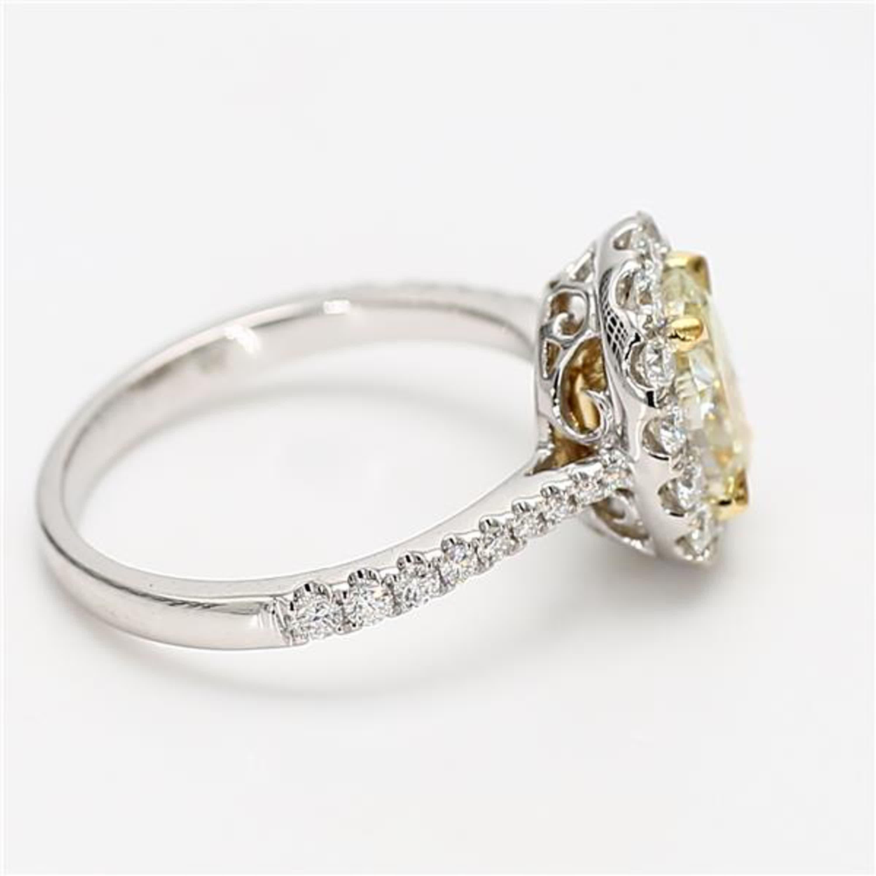Natural Yellow Oval and White Diamond 2.38 Carat TW Gold Cocktail Ring In New Condition For Sale In New York, NY