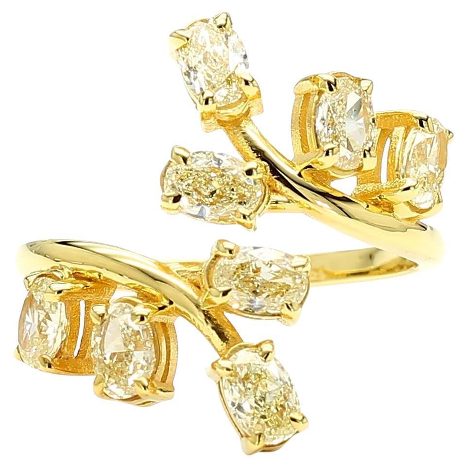 Bague cocktail en or jaune naturel ovale de 1.45 carat poids total