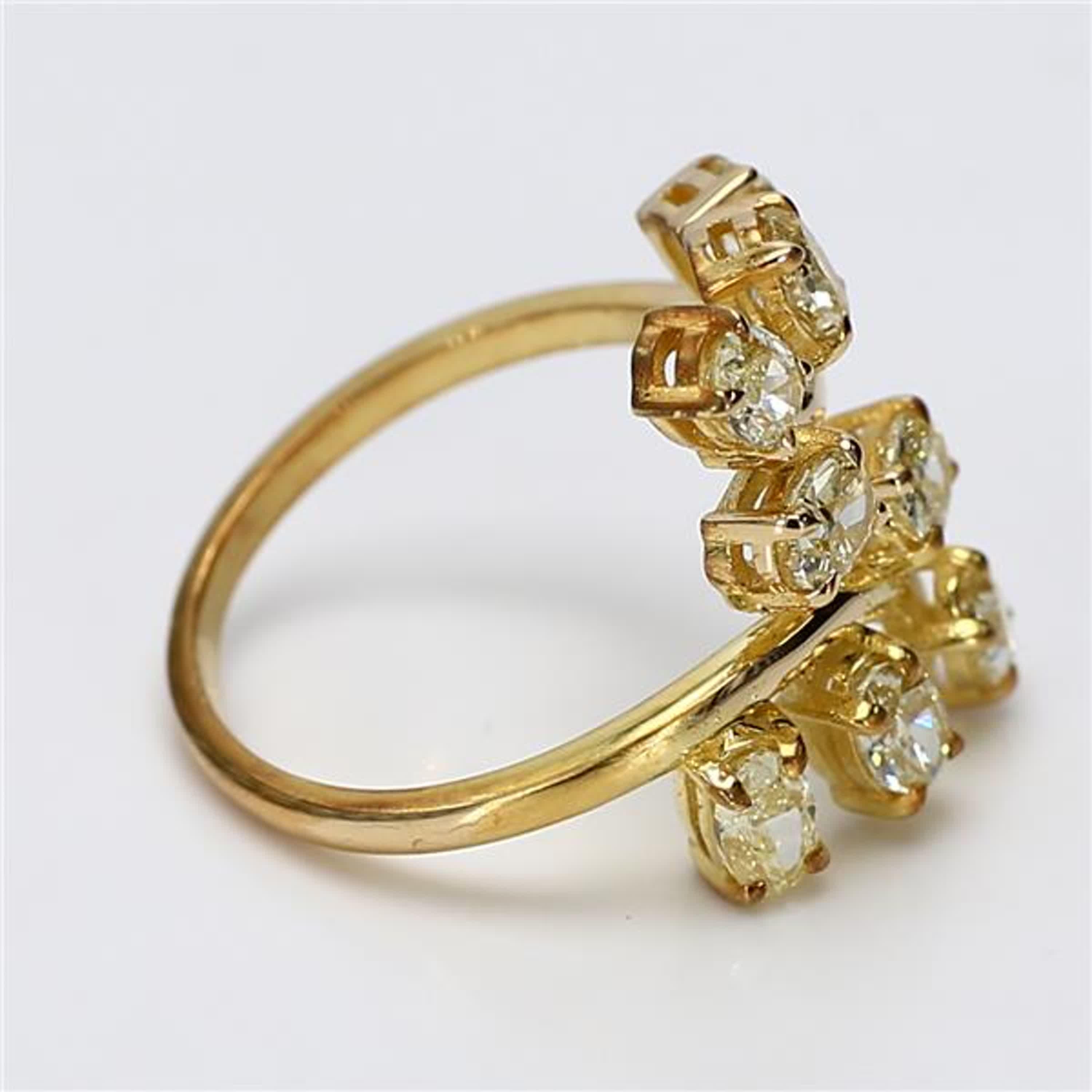 Women's Natural Yellow Oval Diamond 1.45 Carat TW Yellow Gold Cocktail Ring