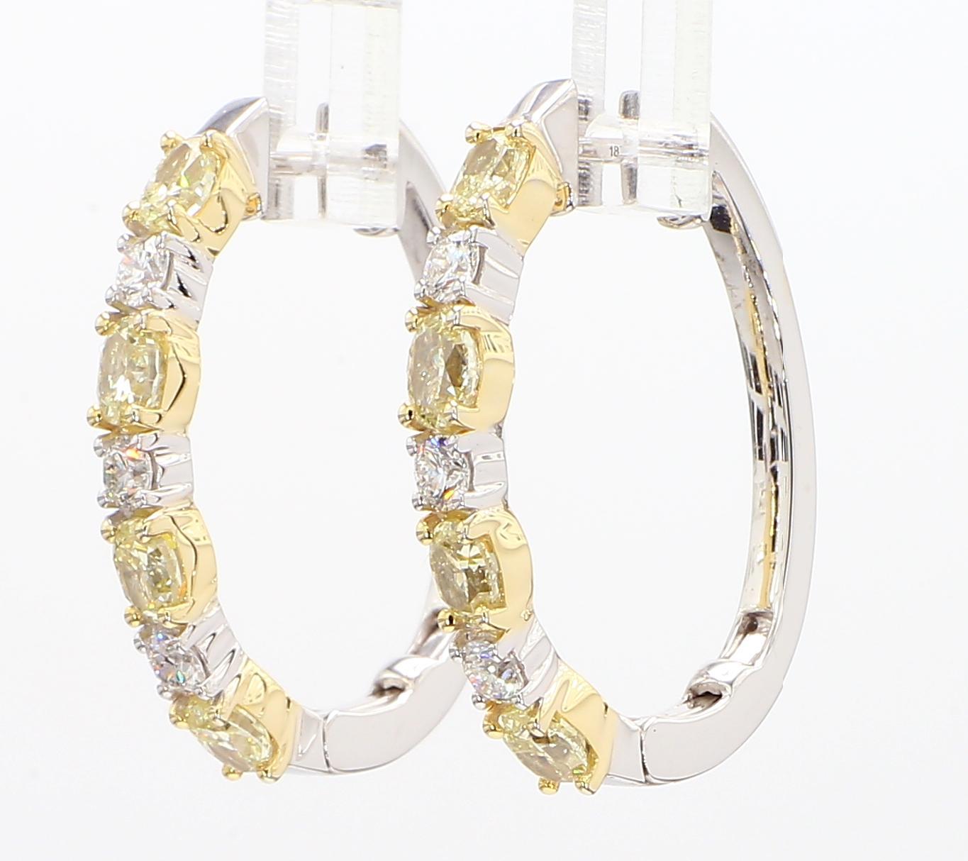 Contemporain Créoles en or jaune naturel ovale de 2,40 carats poids total en vente