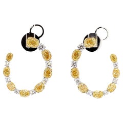 Natürlicher gelber ovaler Diamant 4.14 Karat TW Gold-Ohrstecker