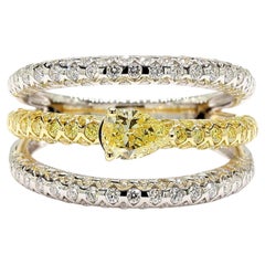 Natürlicher gelber birnenförmiger Diamant 1.52 Karat Tw Gold Cocktail-Ring
