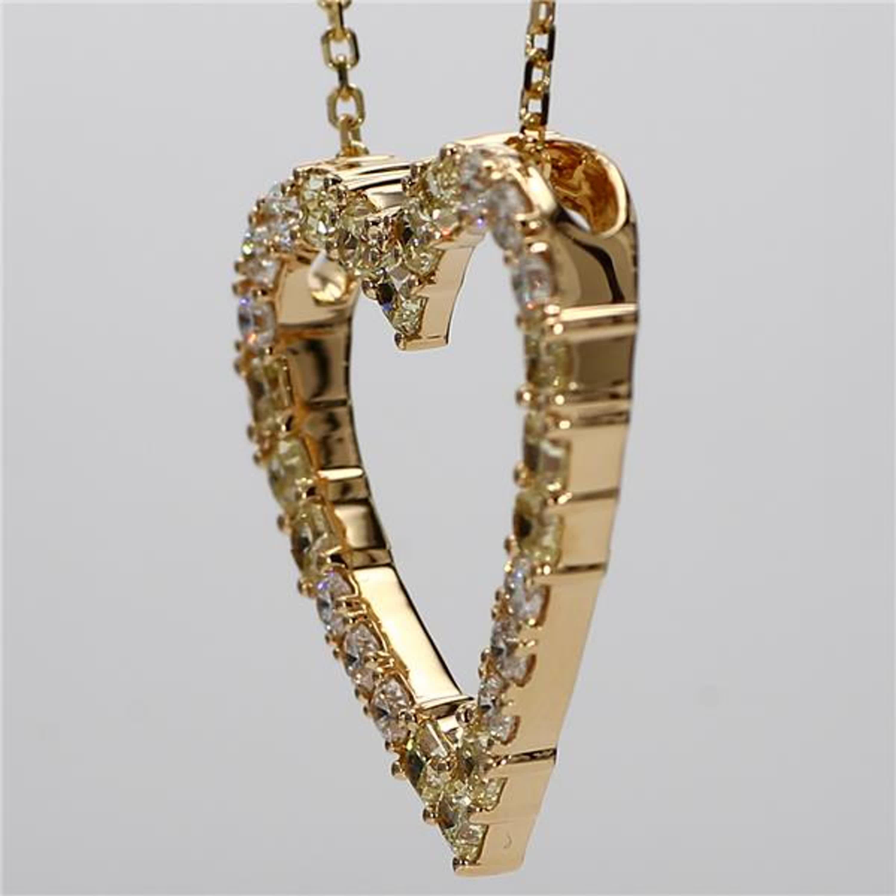 Contemporary Natural Yellow Radiant and White Diamond 1.98 Carat TW Gold Drop Pendant