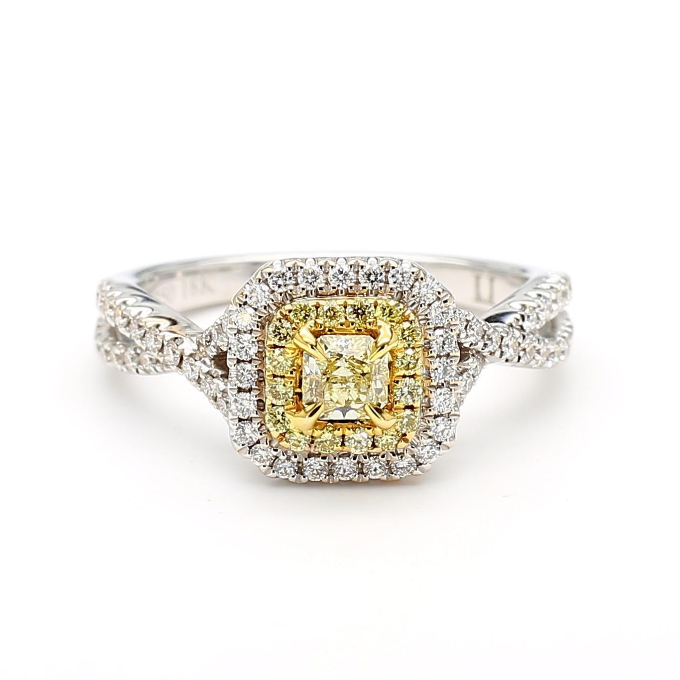 Contemporain Bague cocktail en or jaune radiant naturel de 0.58 carat poids total en vente