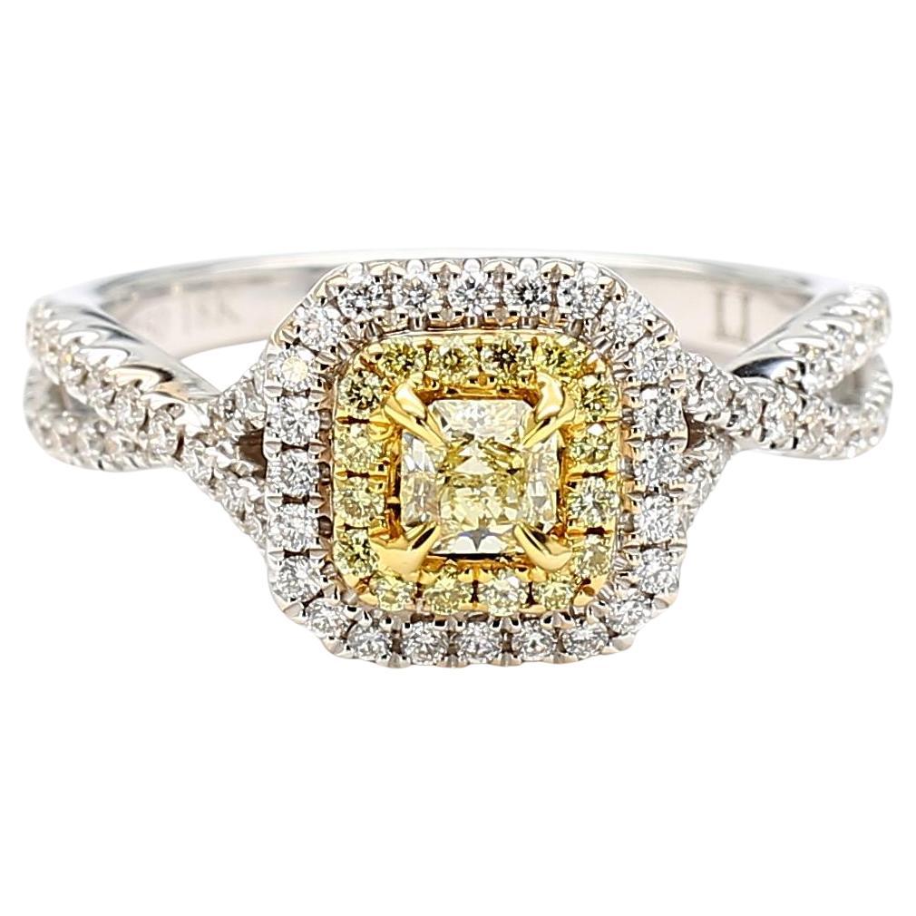Bague cocktail en or jaune radiant naturel de 0.58 carat poids total