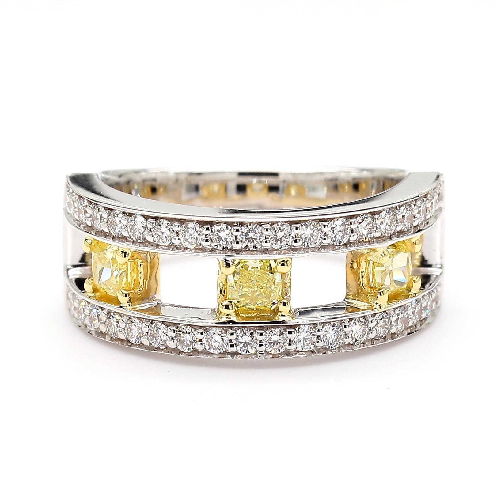 Contemporain Bague cocktail en or jaune radiant naturel de 1.01 carat poids total en vente