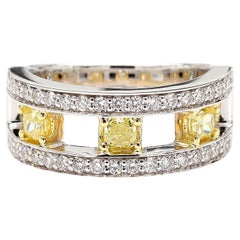 Natural Yellow Radiant Diamond 1.01 Carat TW Gold Cocktail Ring