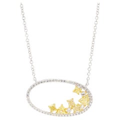 Natural Yellow Radiant Diamond 1.09 Carat TW Gold Necklace