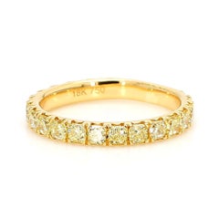 Natural Yellow Radiant Diamond 1.14 Carat TW Yellow Gold Eternity Band