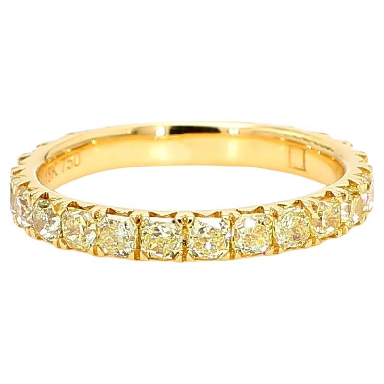 Natural Yellow Radiant Diamond 1.14 Carat TW Yellow Gold Eternity Band