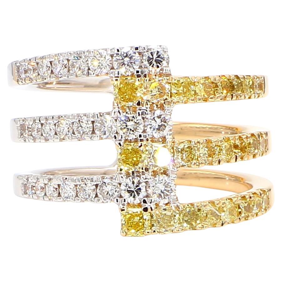 Natural Yellow Radiant Diamond 1.23 Carat TW Gold Cocktail Ring