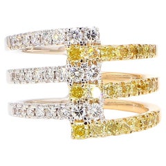 Anello Cocktail in oro giallo naturale con diamante radiante da 1.23 carati TW