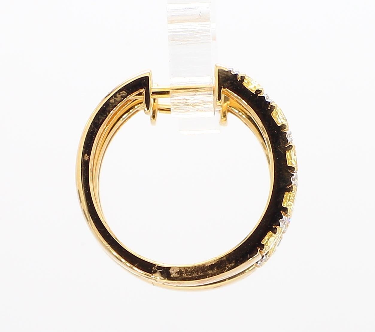 Contemporain Créoles en or jaune radiant de 1,66 carat poids total en vente