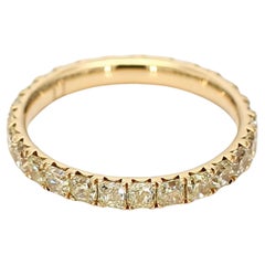 Natural Yellow Radiant Diamond 1.66 Carat TW Yellow Gold Eternity Band