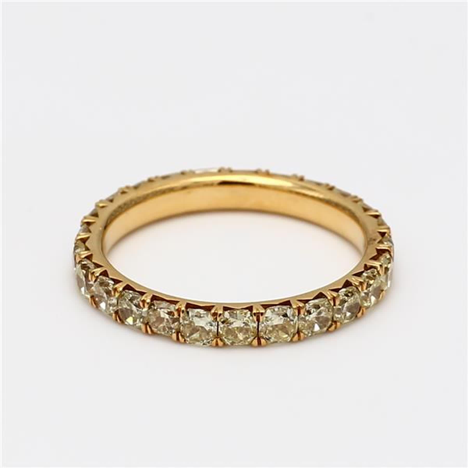 Contemporary Natural Yellow Radiant Diamond 1.91 Carat TW Yellow Gold Eternity Band For Sale