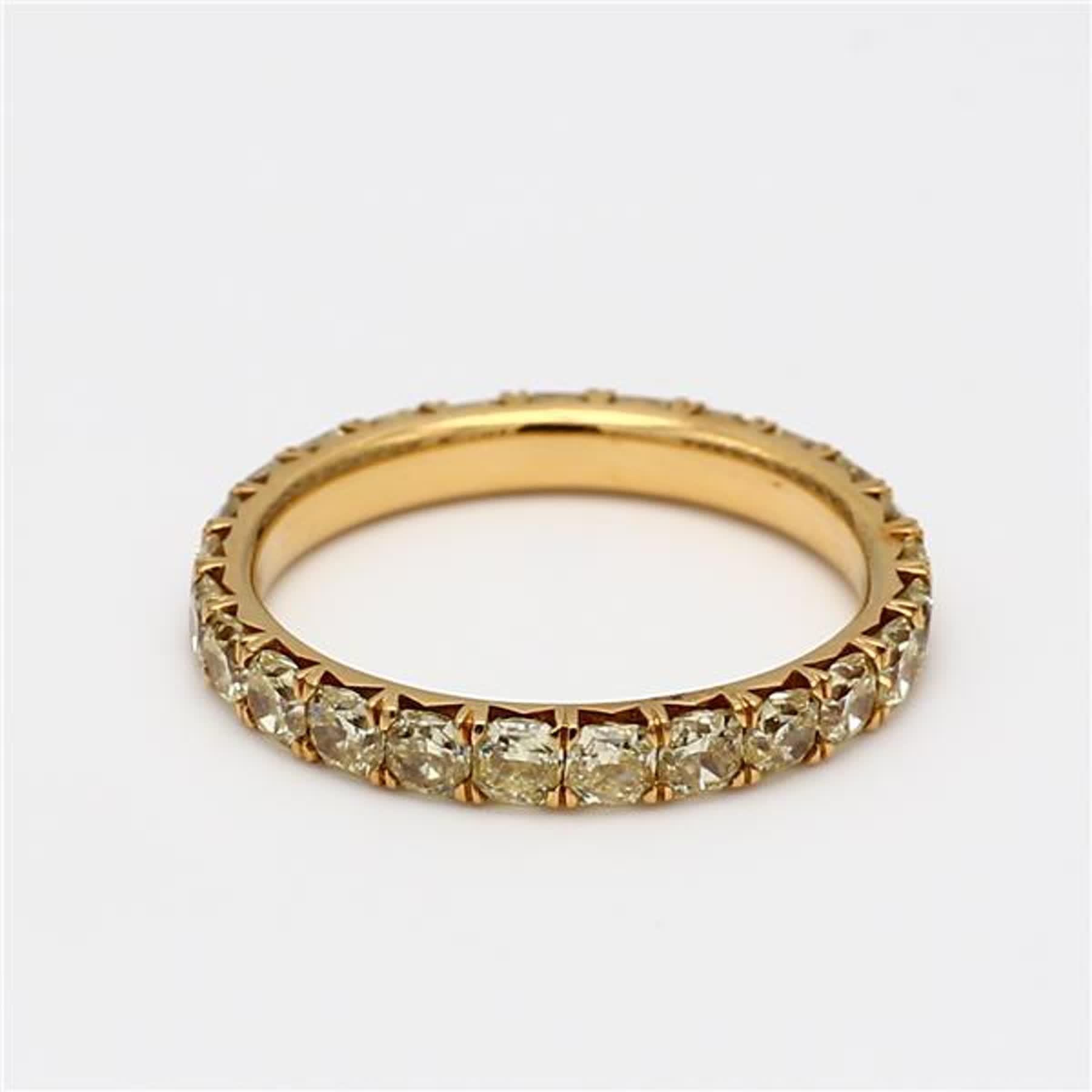 Radiant Cut Natural Yellow Radiant Diamond 1.91 Carat TW Yellow Gold Eternity Band For Sale