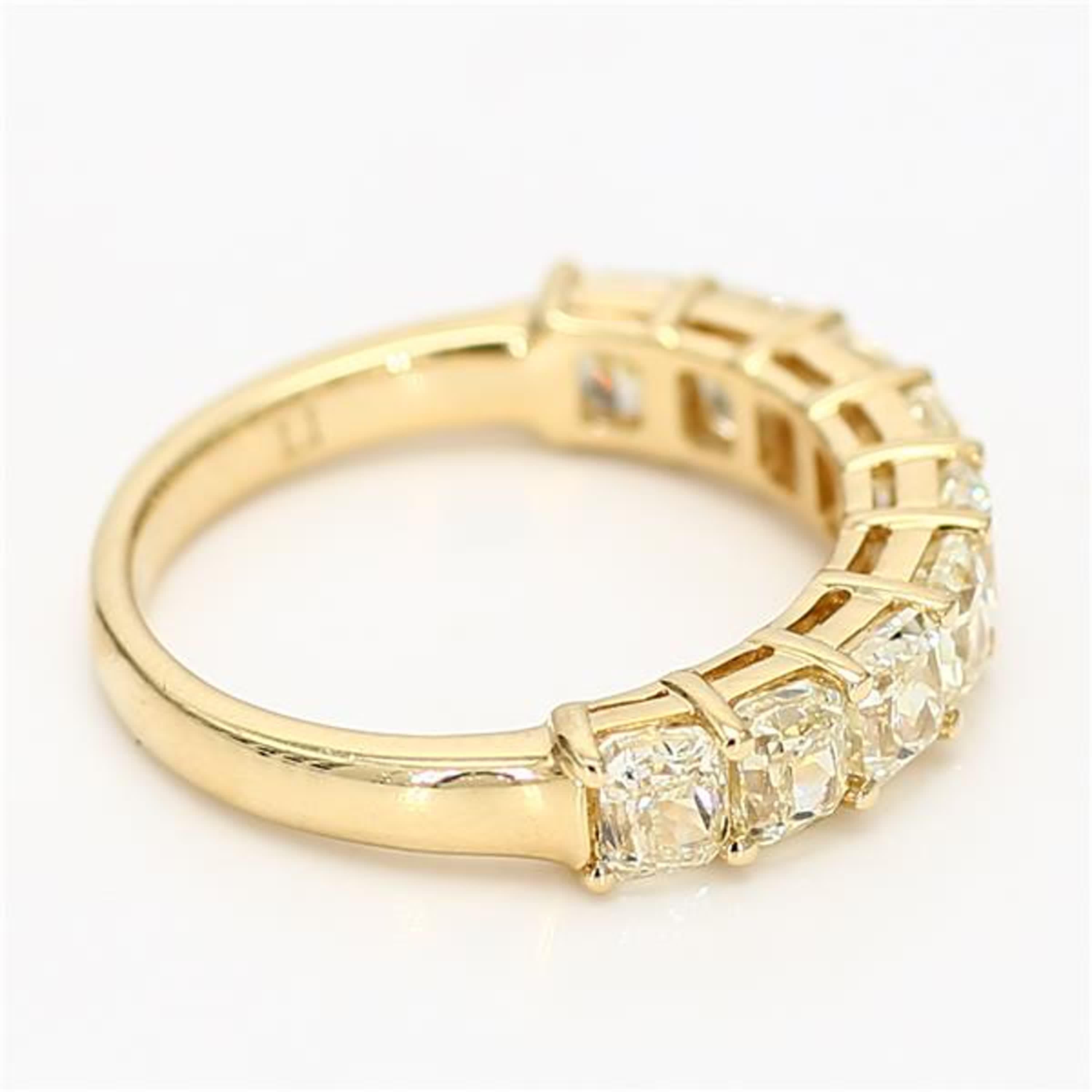 Women's Natural Yellow Radiant Diamond 2.90 Carat TW Yellow Gold Wedding Band For Sale