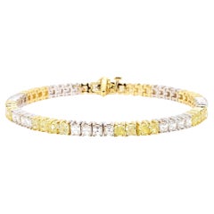 Bracciale tennis in oro giallo naturale con diamanti radianti da 7,90 carati TW