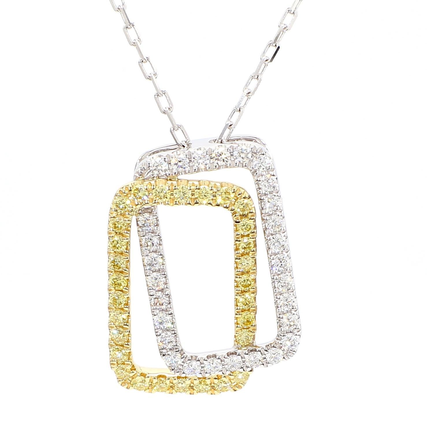 Contemporaneo Ciondolo a goccia in oro giallo naturale con diamante bianco e rotondo da 0.66 carati TW in vendita