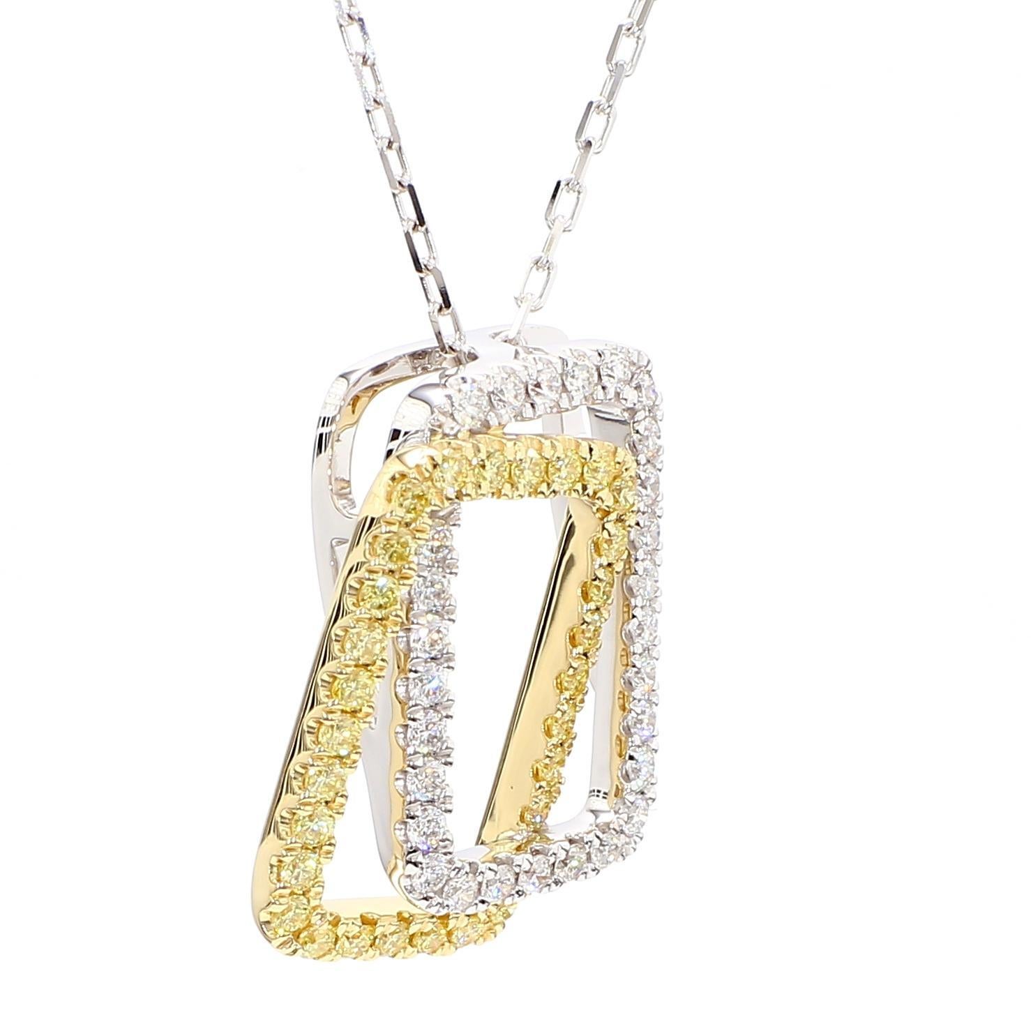 Taglio rotondo Ciondolo a goccia in oro giallo naturale con diamante bianco e rotondo da 0.66 carati TW in vendita