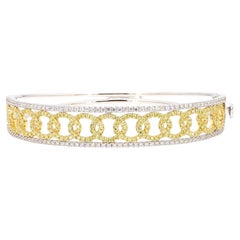 Brazalete de oro amarillo natural redondo y diamante blanco de 2.06 quilates TW