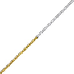 Tennisarmband, natürlicher gelber runder und weißer Diamant 2.03 Karat TW Gold