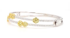 Bracciale in oro giallo naturale con diamanti bianchi e tondi da 2.49 carati TW