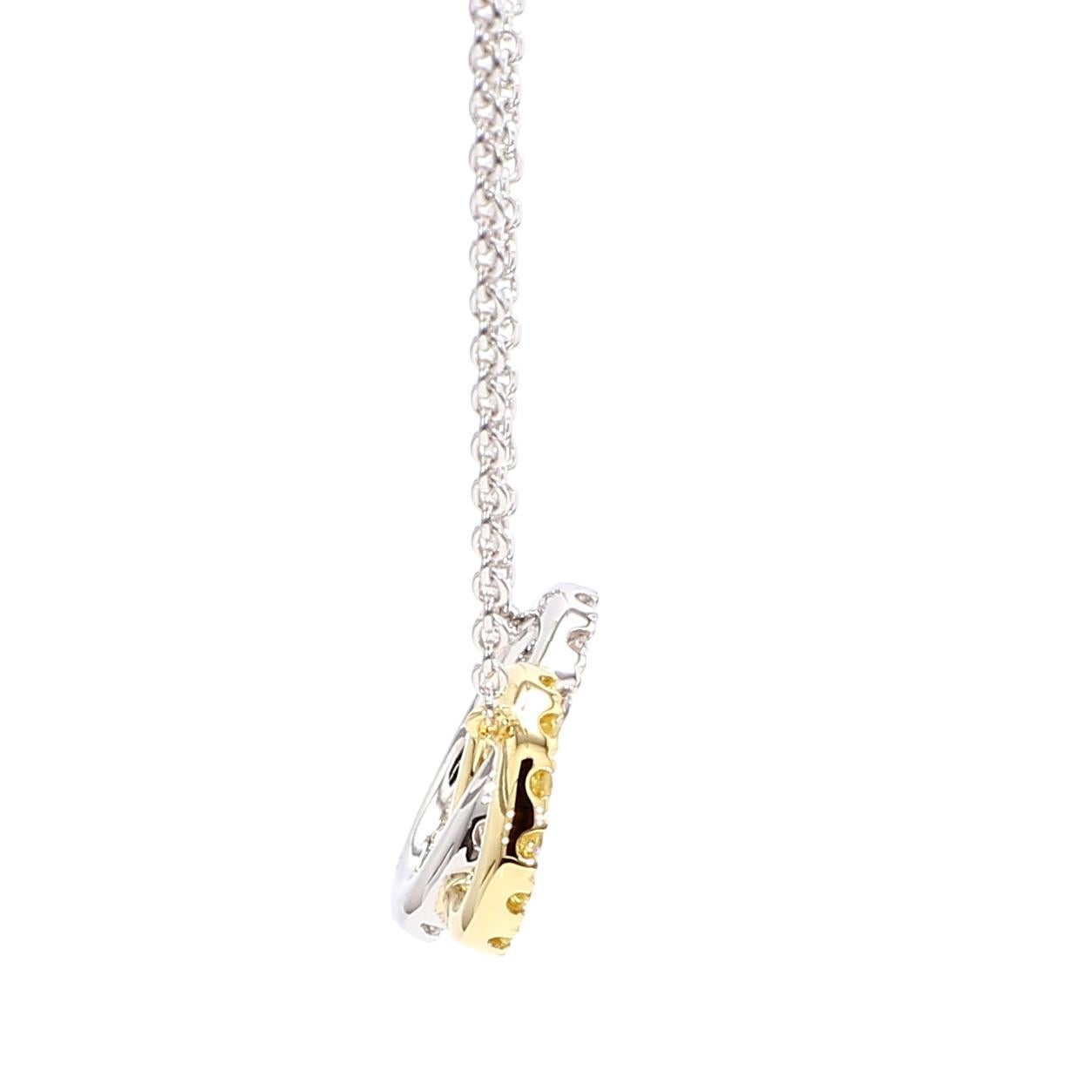Contemporaneo Collana in oro giallo naturale con diamanti bianchi e tondi da 0,30 carati TW in vendita