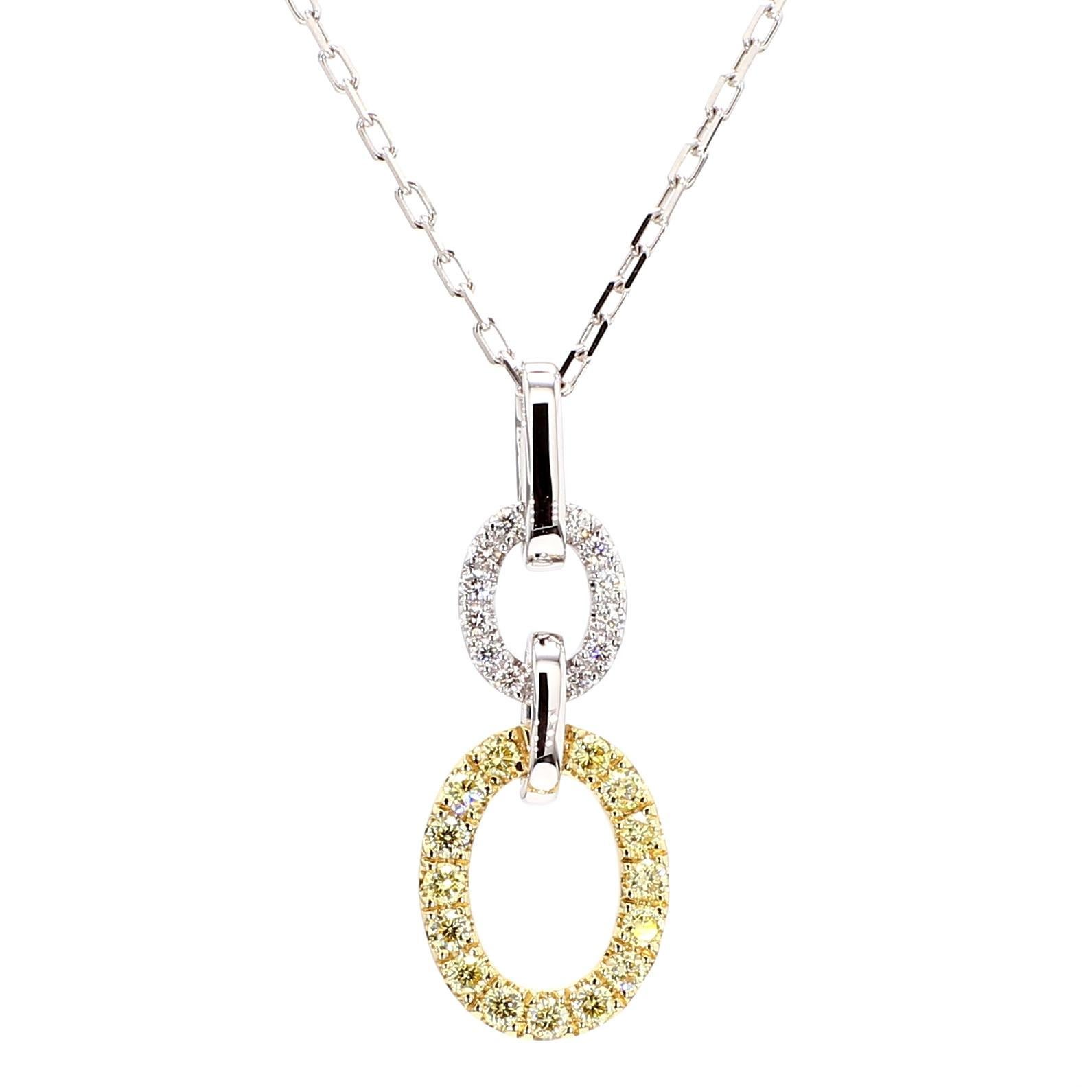 Colgante de gota de oro amarillo natural redondo y diamante blanco de 31 quilates TW Contemporáneo en venta