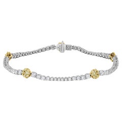 Bracelet en or jaune naturel et diamants blancs de 3.37 carats poids total