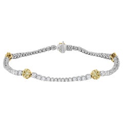 Bracelet en or jaune naturel et diamants blancs de 3.39 carats poids total