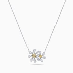 Pendentif en or avec diamant rond jaune naturel et diamant blanc de 35 carat TW