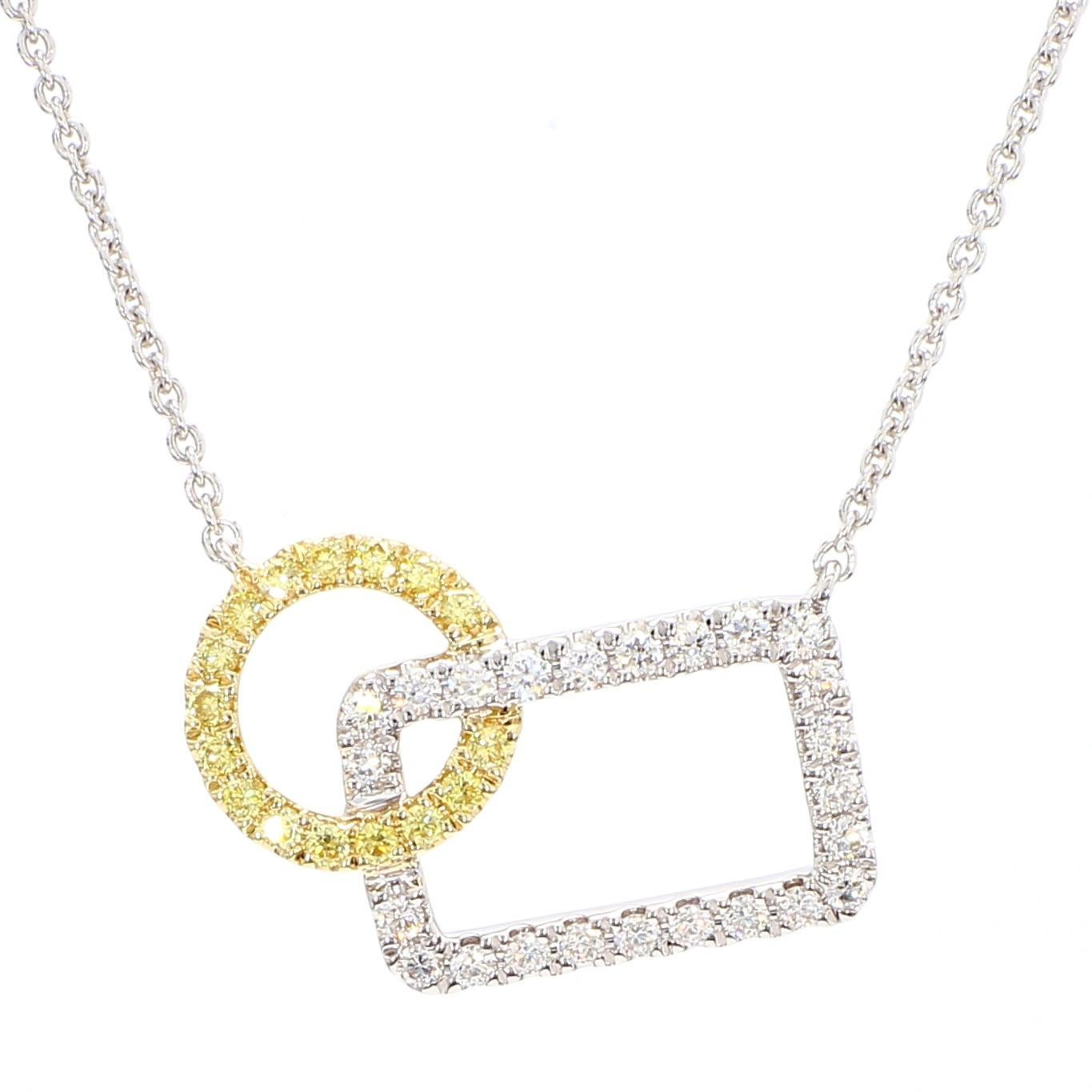Collar de Gota de Oro Amarillo Natural y Diamante Blanco .37 Quilates TW Contemporáneo en venta