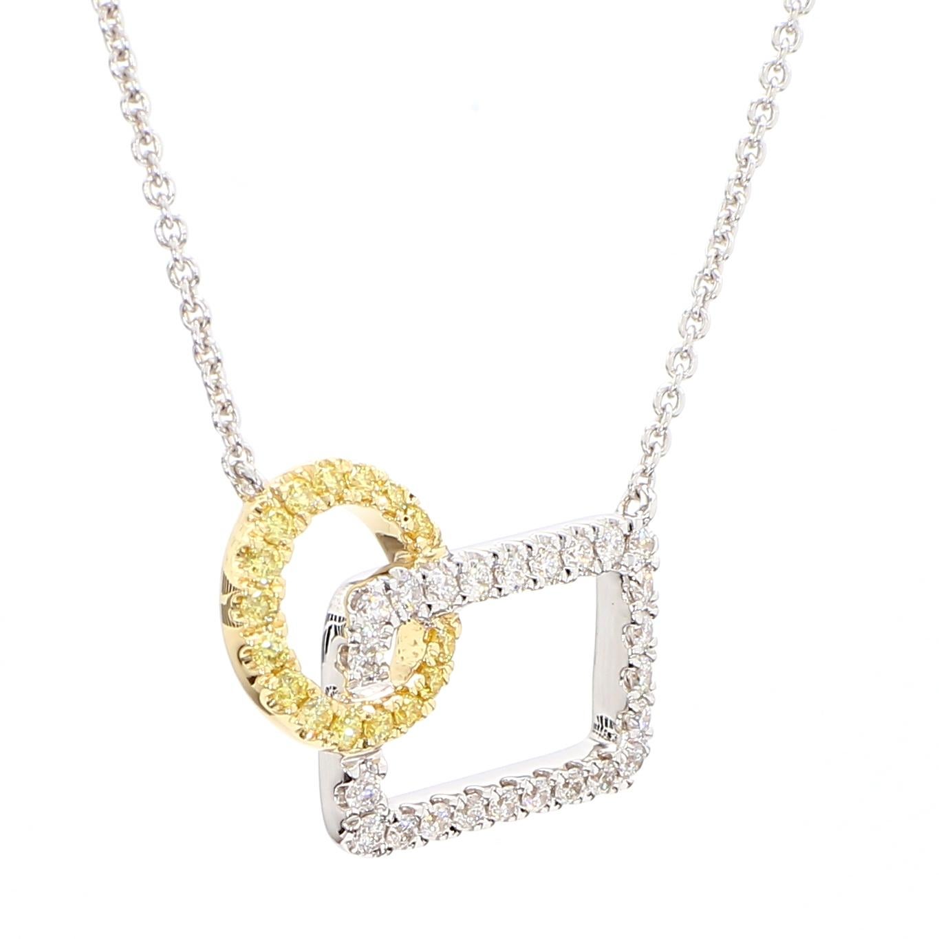 Collar de Gota de Oro Amarillo Natural y Diamante Blanco .37 Quilates TW Corte redondo en venta
