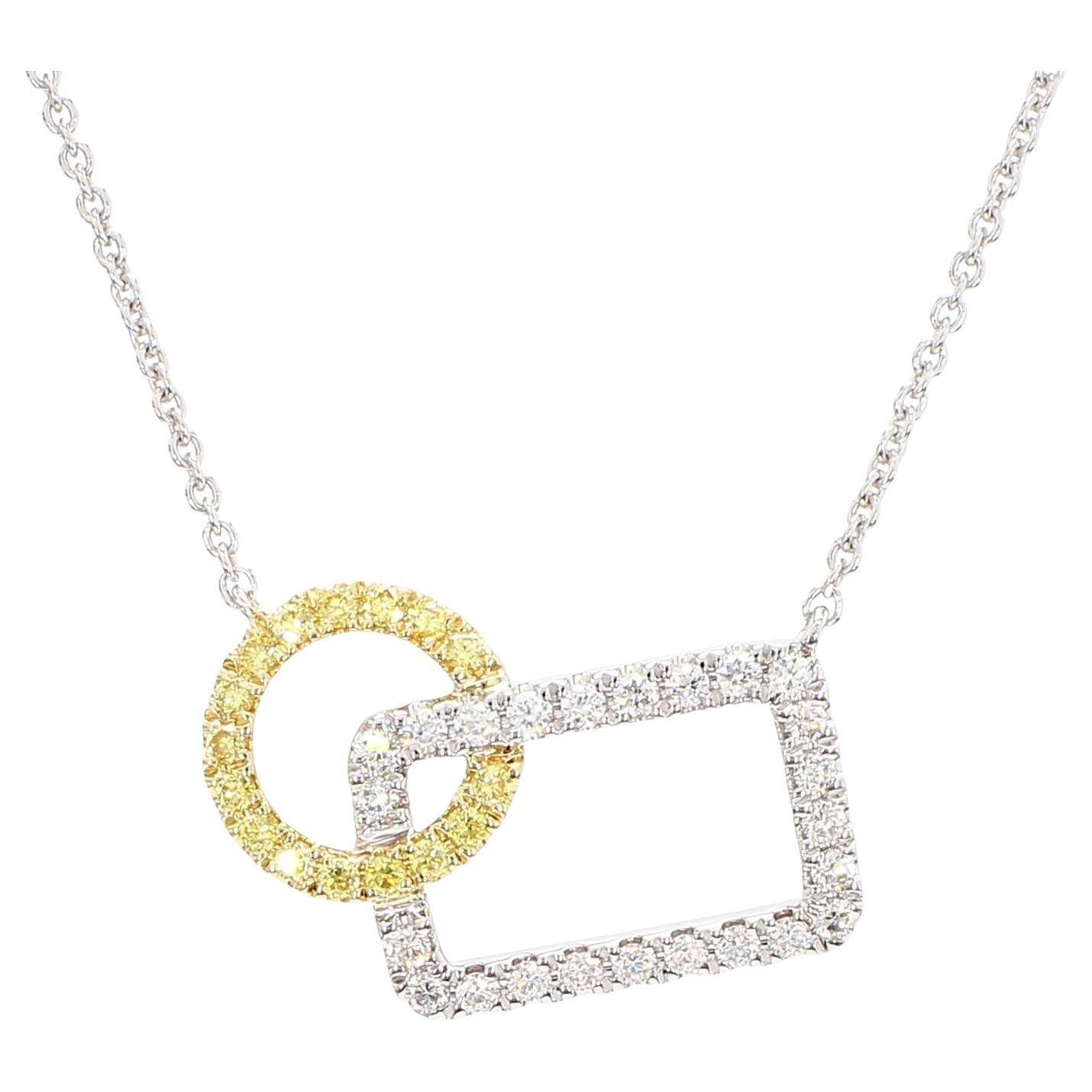Collana in oro giallo naturale con diamanti bianchi e tondi da 37 carati TW