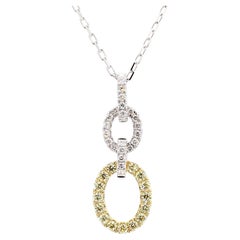 Ciondolo a goccia in oro con diamante giallo naturale e bianco da .39 carati TW