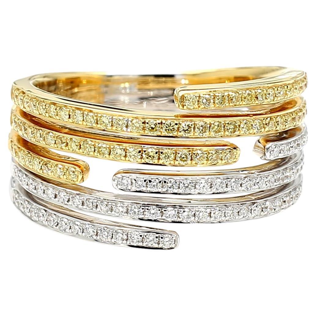 Fascia da cocktail in oro giallo naturale con diamanti bianchi e tondi da 49 carati TW