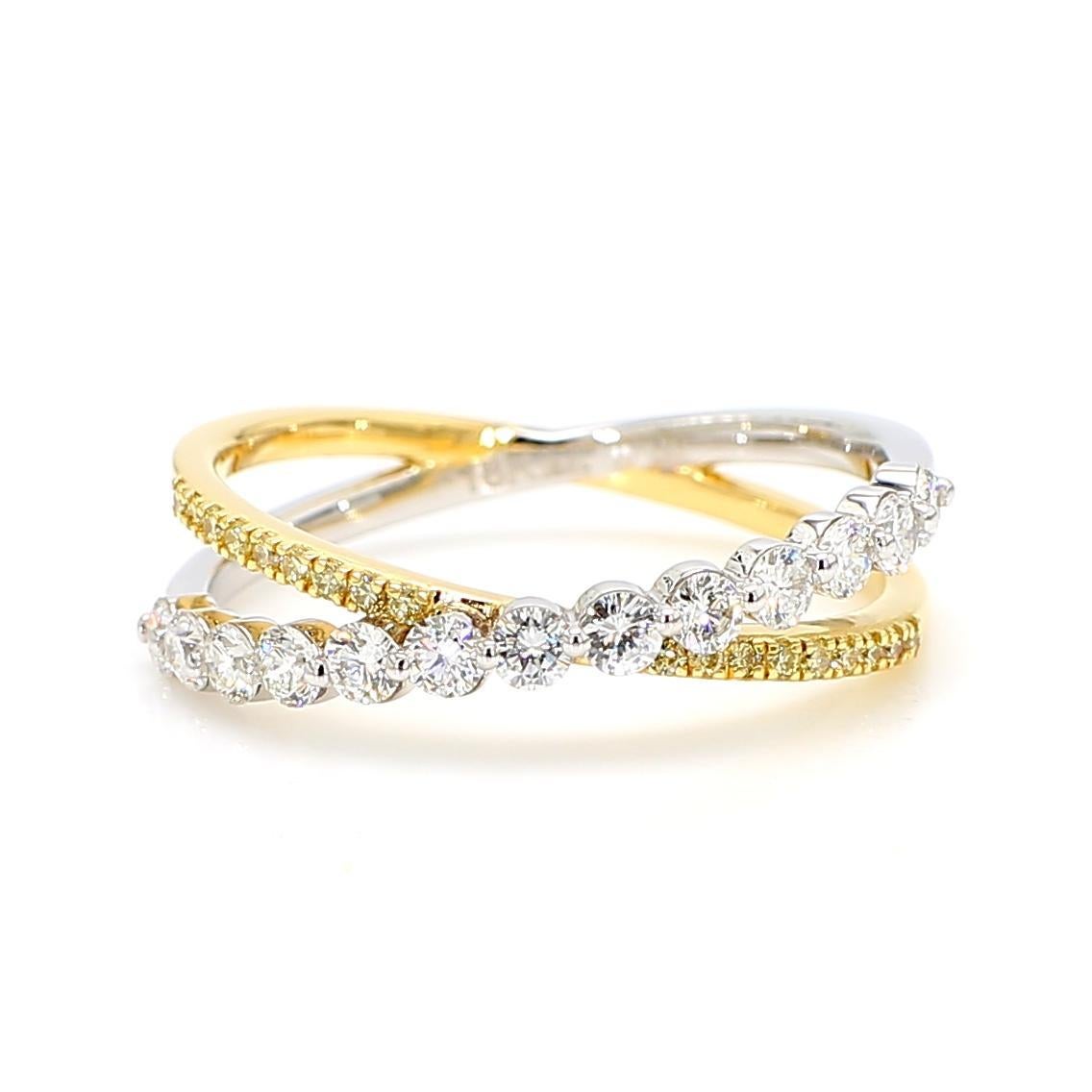 Contemporain Bracelet cocktail en or jaune naturel avec diamants ronds et blancs de 53 carat TW en vente