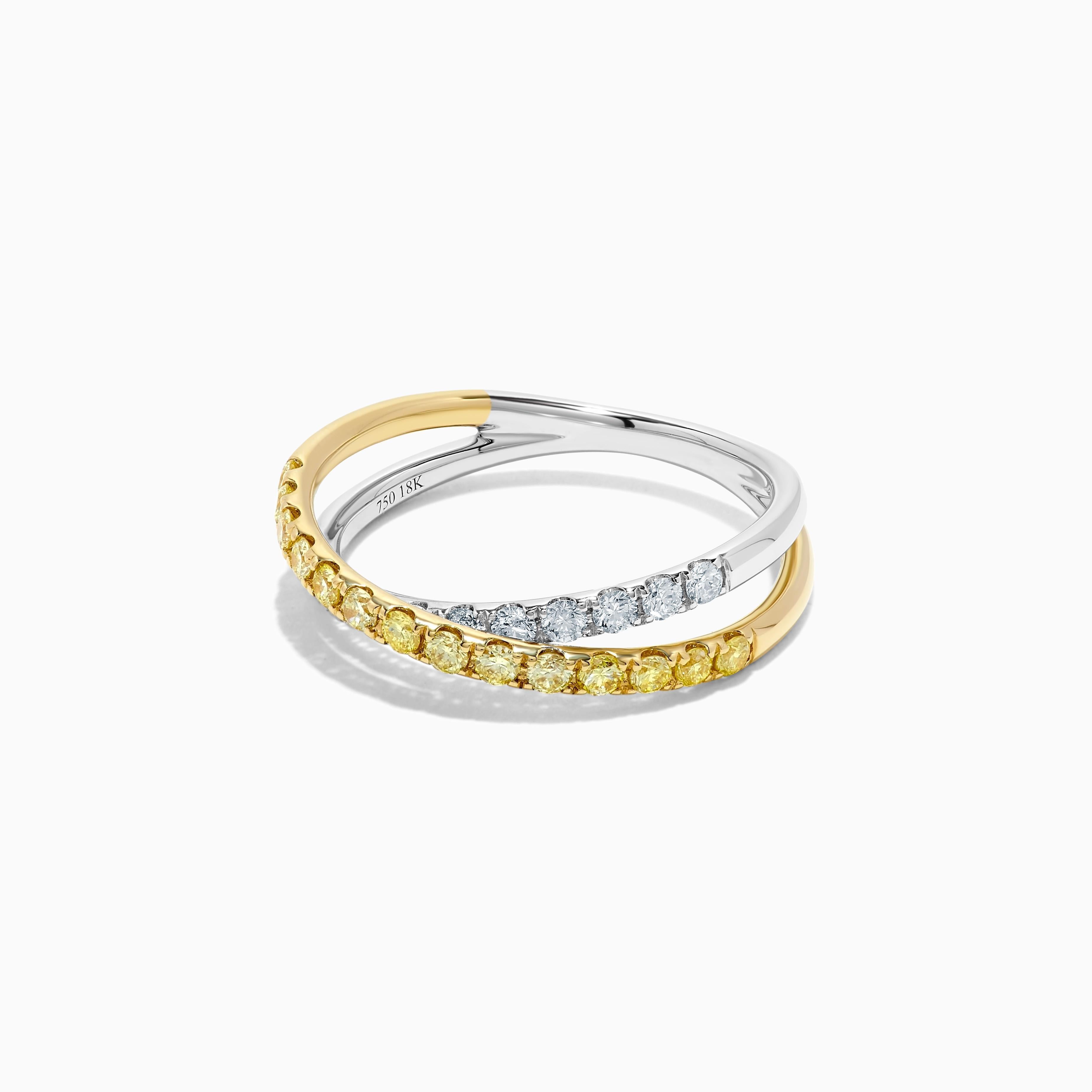 Le bracelet classique en diamants de Raregemworld. Montée dans une belle monture en or jaune et blanc 18 carats avec une mêlée de diamants jaunes ronds naturels complétée par une mêlée de diamants blancs ronds naturels. Cette bague est garantie pour