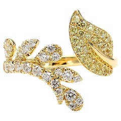 Fascia da cocktail in oro giallo naturale con diamanti bianchi e tondi da 76 carati TW