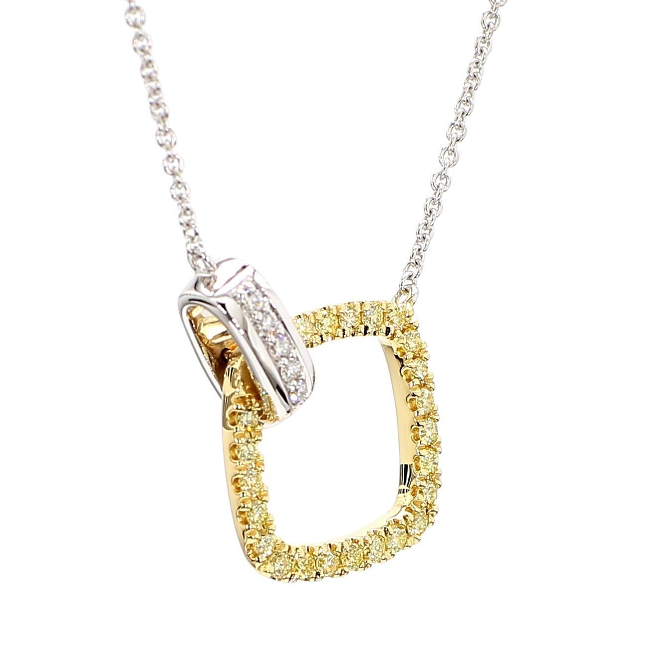 Taille ronde Collier goutte en or jaune naturel de 0,29 carat poids total en vente