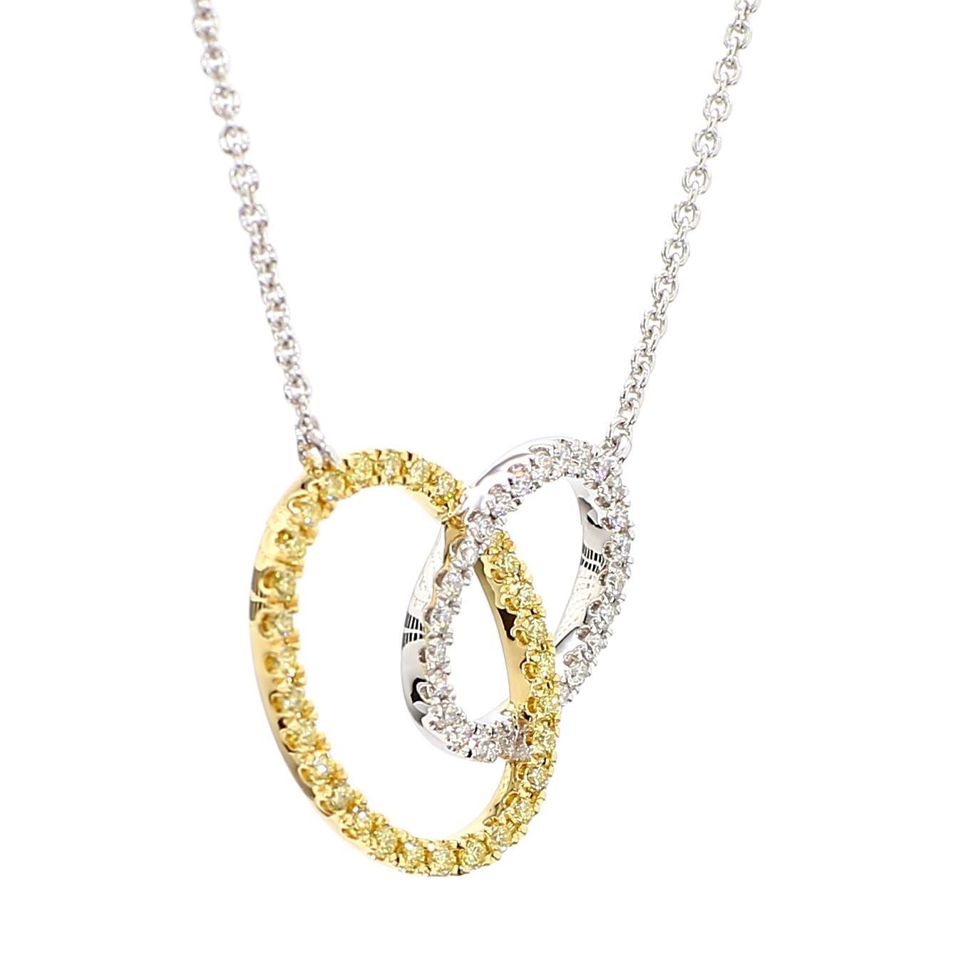 Taille ronde Collier goutte en or jaune naturel de 0,32 carat poids total en vente