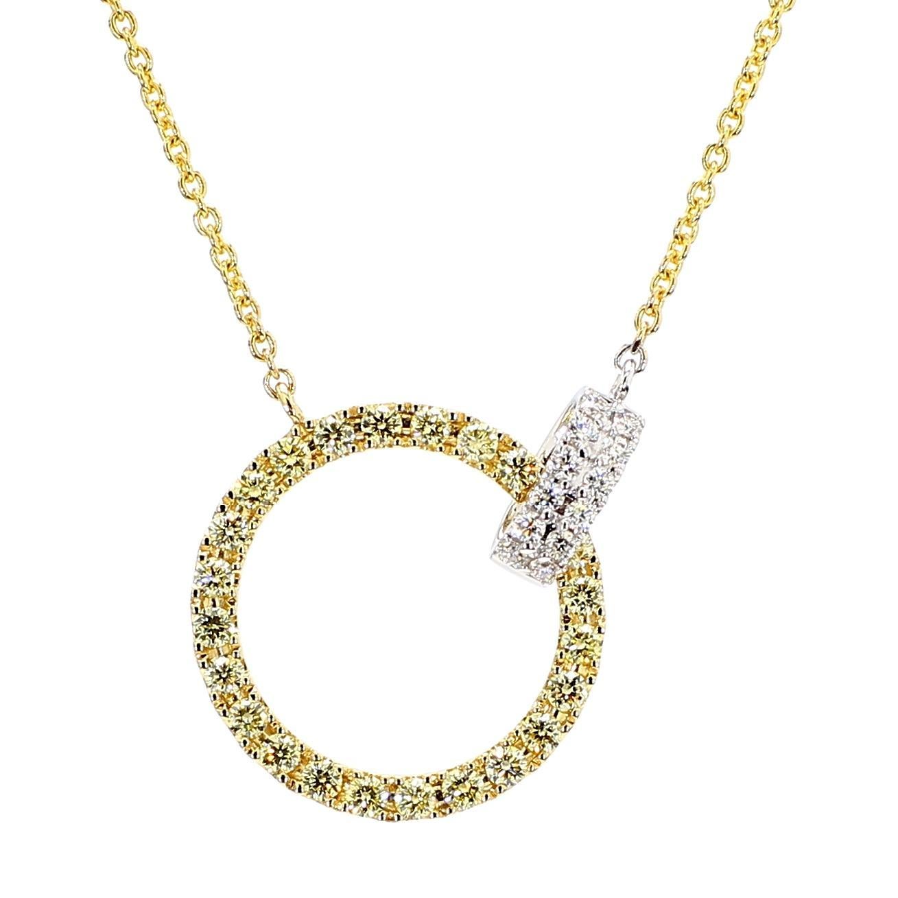 Contemporain Collier goutte en or jaune naturel avec diamants ronds de 0,45 carat poids total en vente